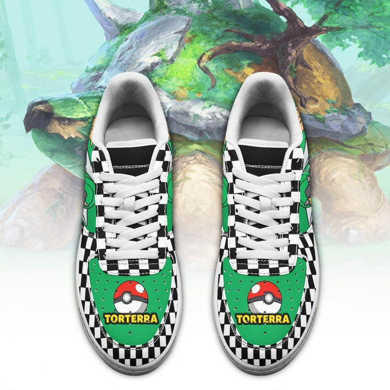 Poke Torterra Air Sneakers Anime Checkerboard