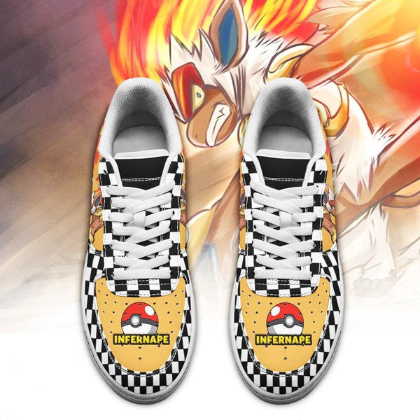 Poke Infernape Air Sneakers Anime Checkerboard