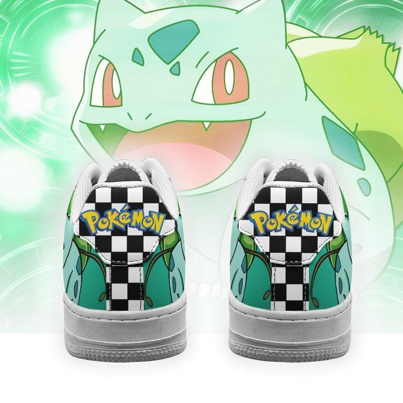 Poke Bulbasaur Air Sneakers Anime Checkerboard PT07AF