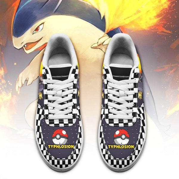 Poke Typhlosion Air Sneakers Anime Checkerboard