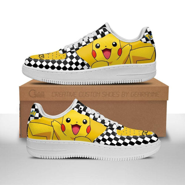 Poke Pikachu Air Sneakers Anime Checkerboard PT07AF