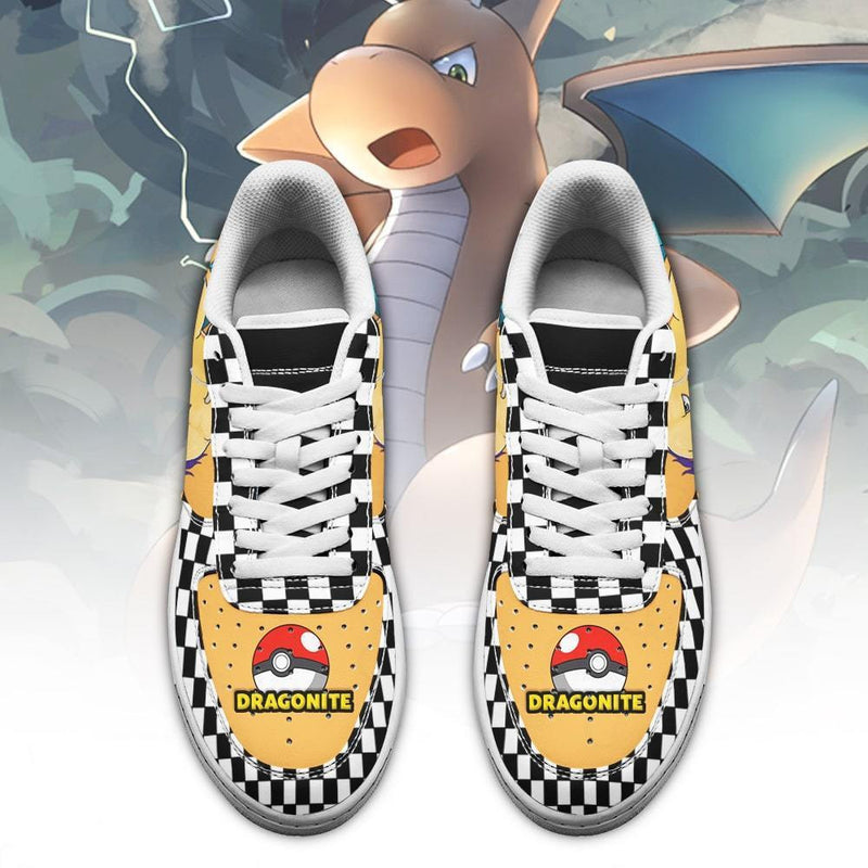 Poke Dragonite Air Sneakers Anime Checkerboard PT0720