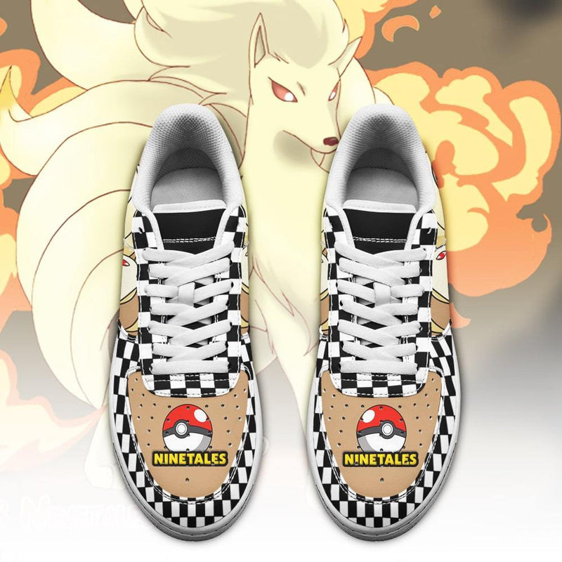 Poke Ninetales Air Sneakers Anime Checkerboard PT07AF