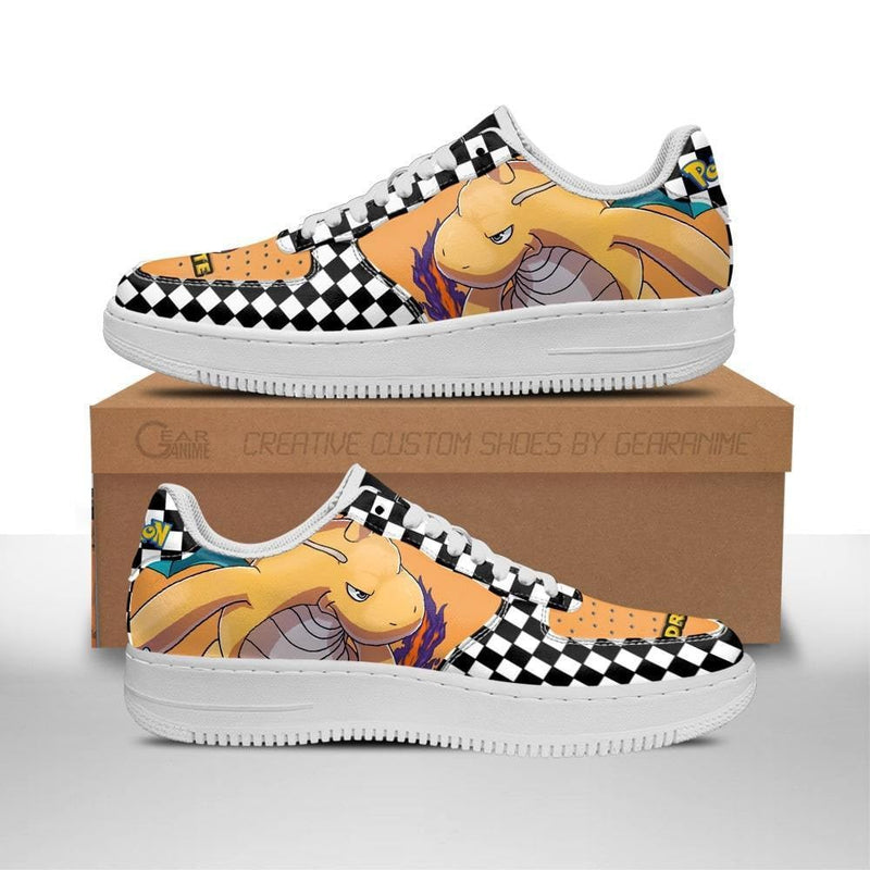 Poke Dragonite Air Sneakers Anime Checkerboard PT0720