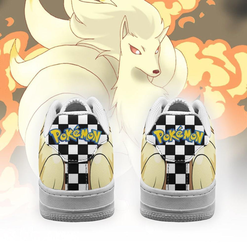 Poke Ninetales Air Sneakers Anime Checkerboard PT07AF