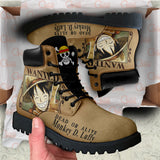 Luffy Wanted Boots Shoes Anime Custom