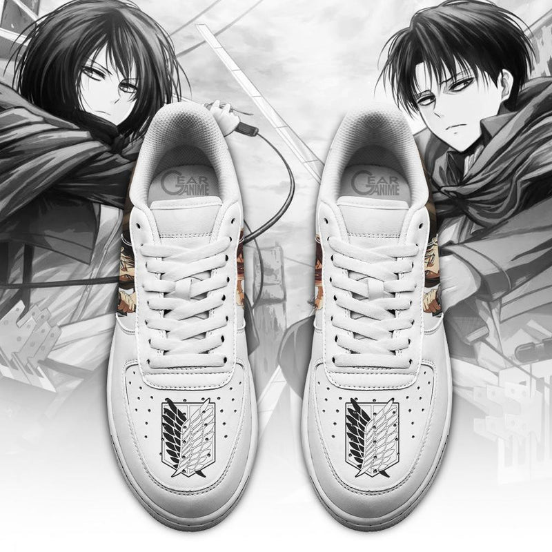 Levi and Mikasa Ackerman Air Sneakers Anime AOT PT12AF