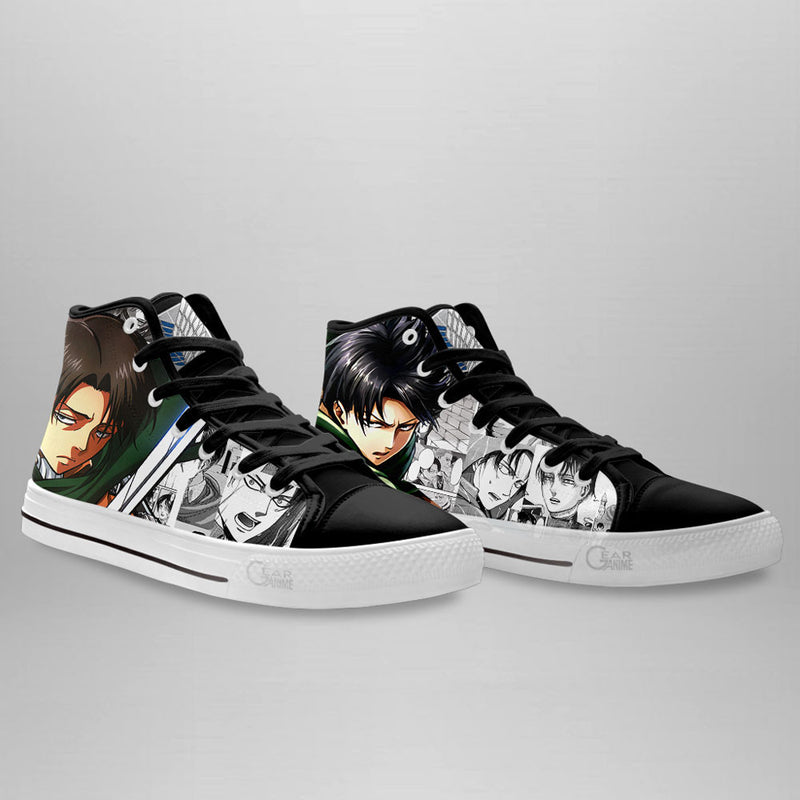 Levi Ackerman High Top Shoes Shingeki Shoes