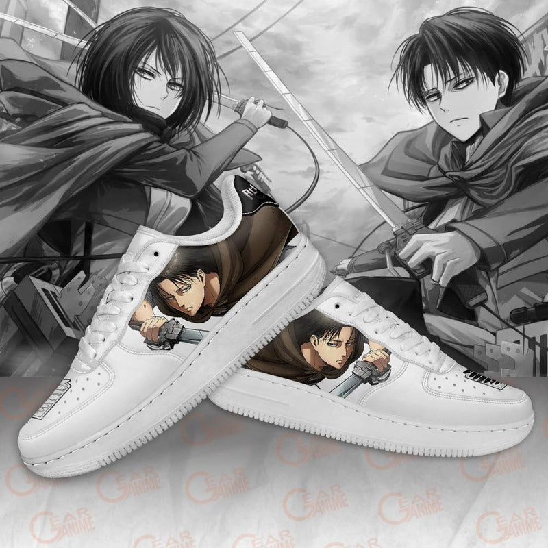 Levi and Mikasa Ackerman Air Sneakers Anime AOT PT12AF