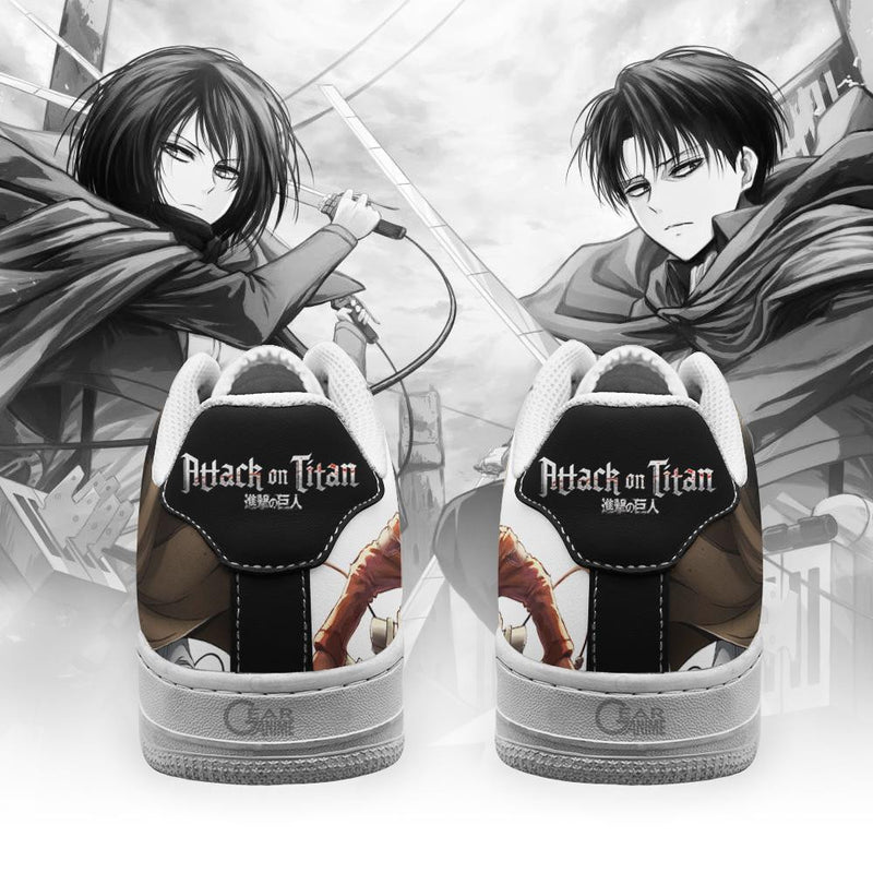 Levi and Mikasa Ackerman Air Sneakers Anime AOT PT12AF