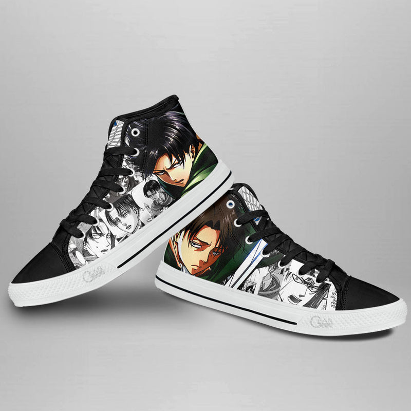 Levi Ackerman High Top Shoes Shingeki Shoes