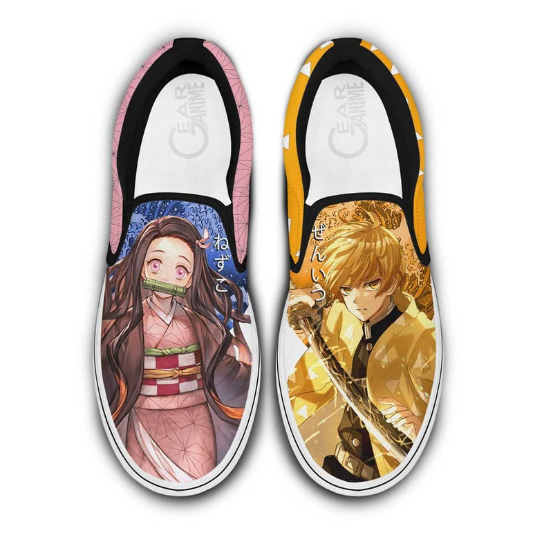 Nezuko Kamado and Zenitsu Agatsuma Slip-On Shoes NTT090