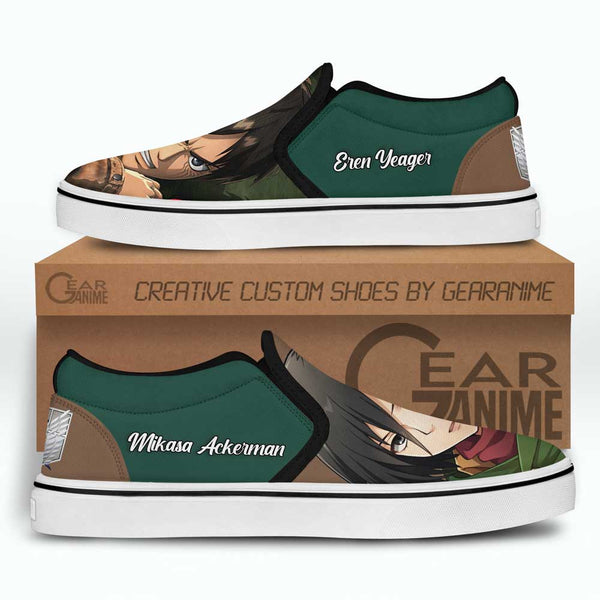 Eren and Mikasa Slip-On Shoes NTT070