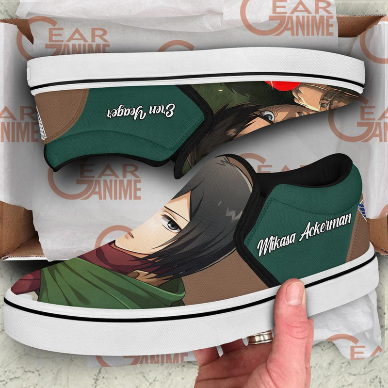 Eren and Mikasa Slip-On Shoes NTT070