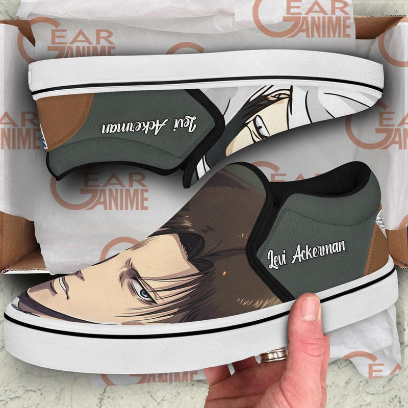 Levi Ackerman Slip-On Shoes Funny Shoes NTT070