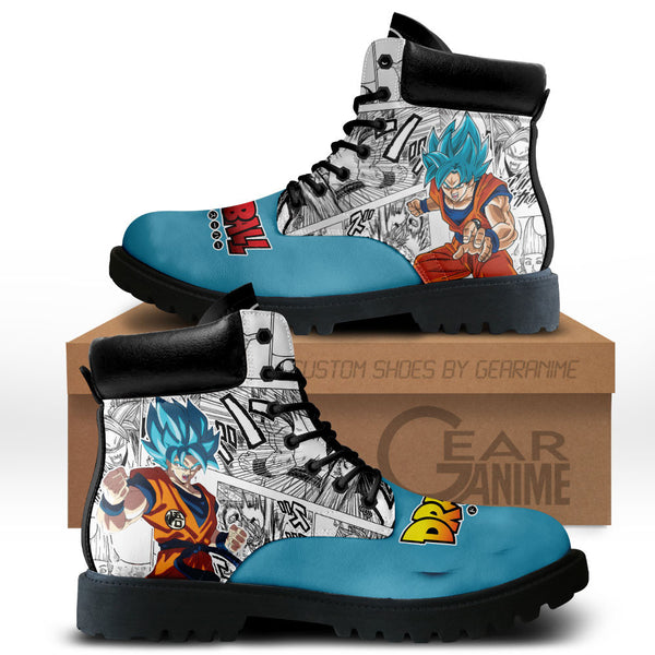 Goku Blue Boots Shoes Anime Custom