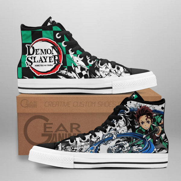 Tanjiro Water Breathing High Top Shoes Demon Slayer Anime