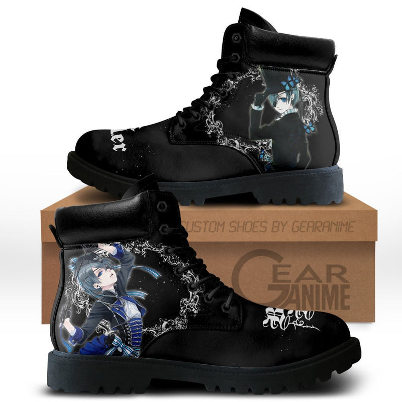 Black Butler Ciel Phantomhive Boots Shoes Anime Custom MV2811