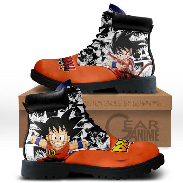 Goku Kid Boots Shoes Anime Custom