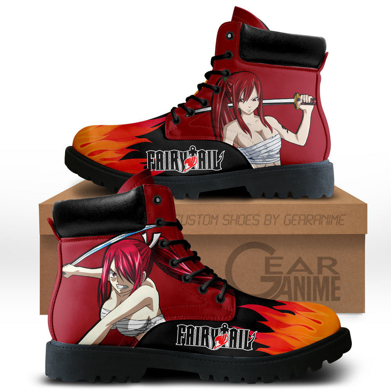 Erza Scarlet Boots Shoes Anime Custom NTT071