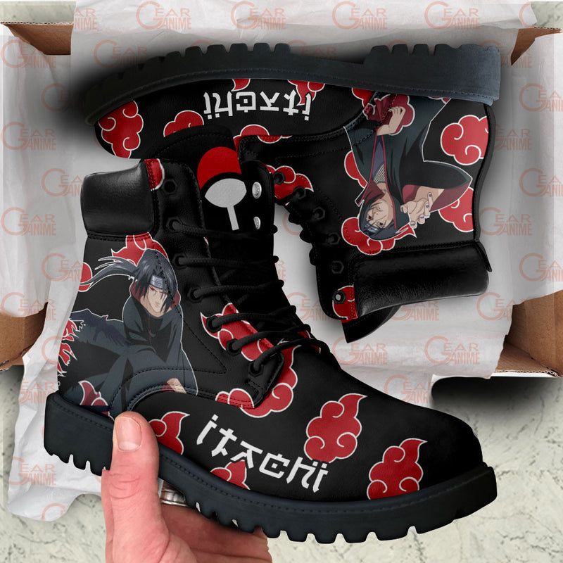 Itachi Uchiha Leather Boots Shoes Anime