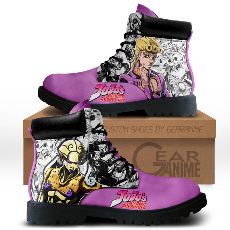 Giorno Giovanna Boots Shoes Anime Custom NTT071