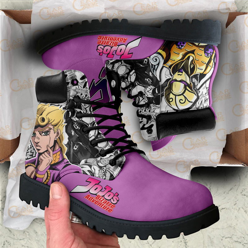 Giorno Giovanna Boots Shoes Anime Custom NTT071