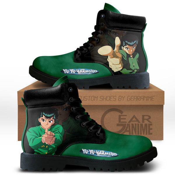 Yu Yu Hakusho Yusuke Urameshi Boots Shoes Anime Custom NTT281