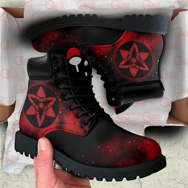 Sasuke Uchiha Eternal Mangekyo Sharingan Boots Shoes Anime Custom MV1511