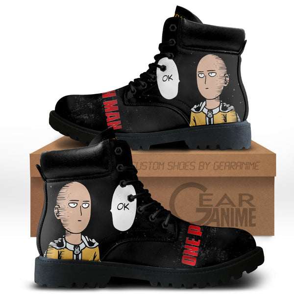 OPM Funny Saitama Boots Shoes Anime Custom MV0711