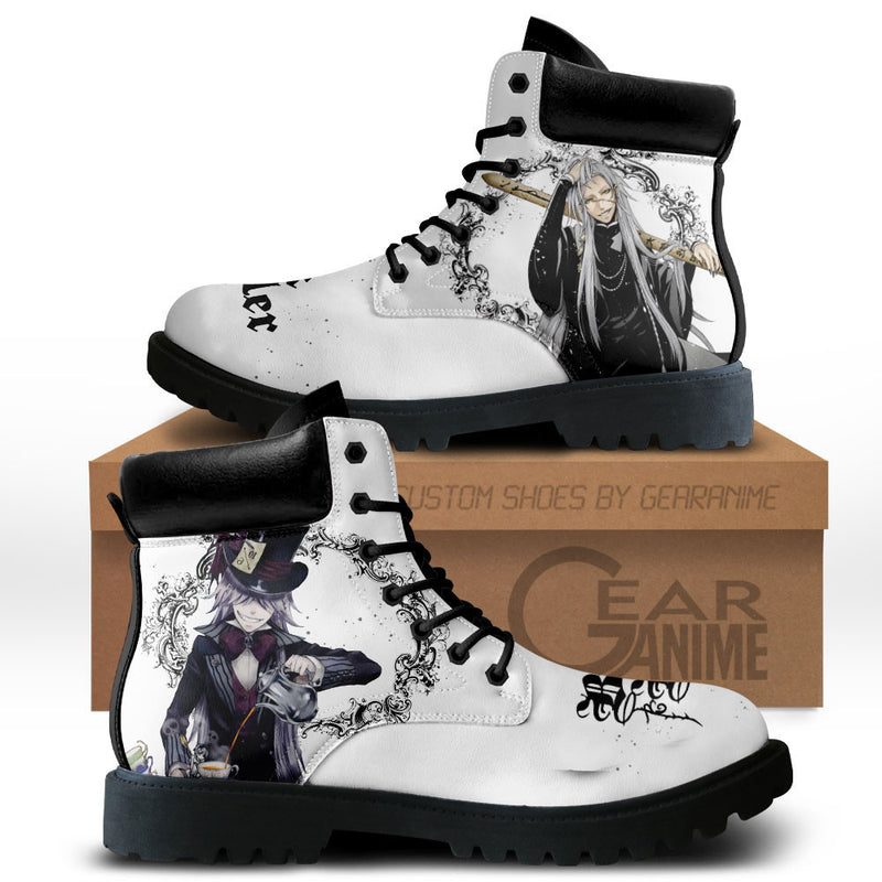 Black Butler Undertaker Boots Shoes Anime Custom MV2811