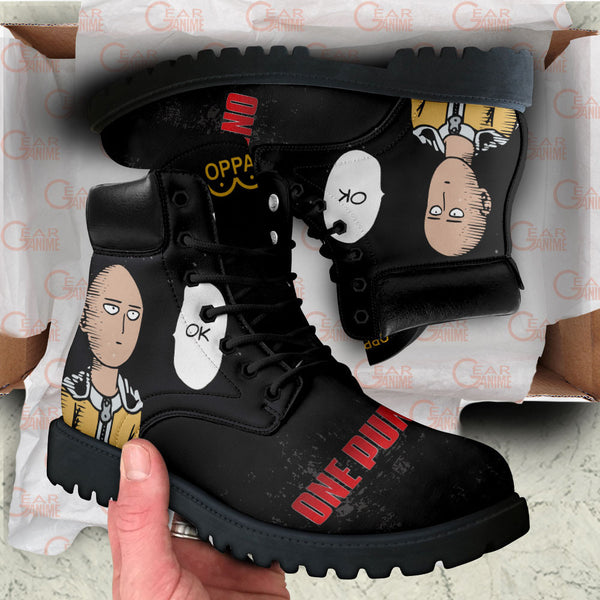 OPM Funny Saitama Boots Shoes Anime Custom MV0711