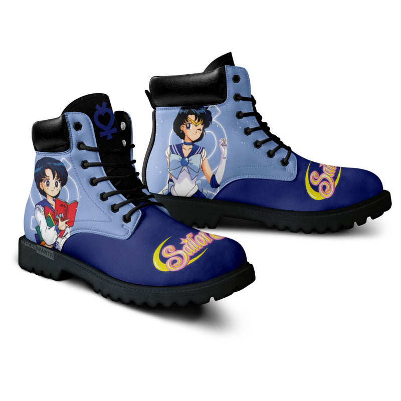 Sailor Mercury Boots Shoes Anime Custom MV3110