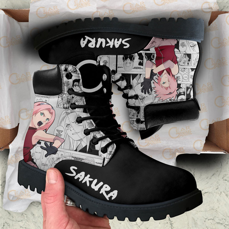 Sakura Haruno Boots Shoes Anime Custom NTT051