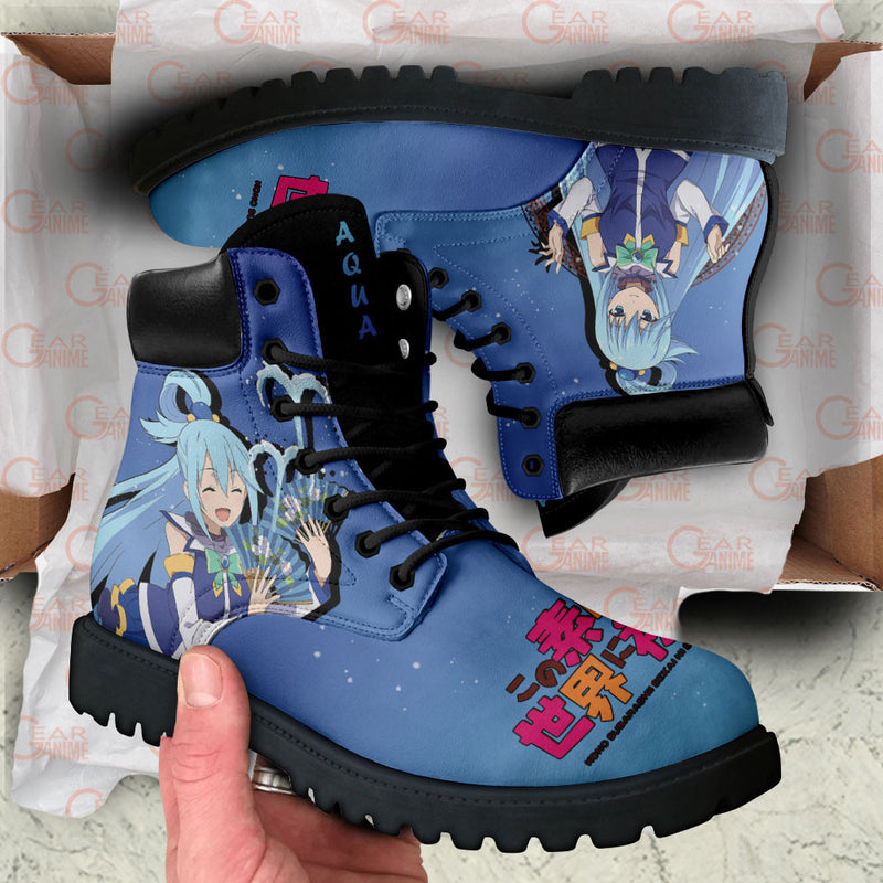 KonoSuba Aqua Boots Shoes Anime Custom MV0711