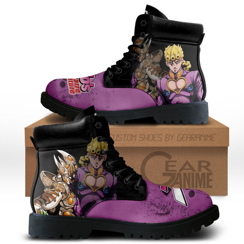 Giorno Giovanna Boots Shoes Anime Custom MV0512