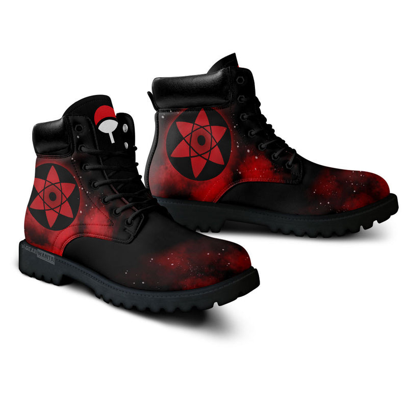 Sasuke Uchiha Mangekyo Sharingan Boots Shoes Anime Custom MV1511