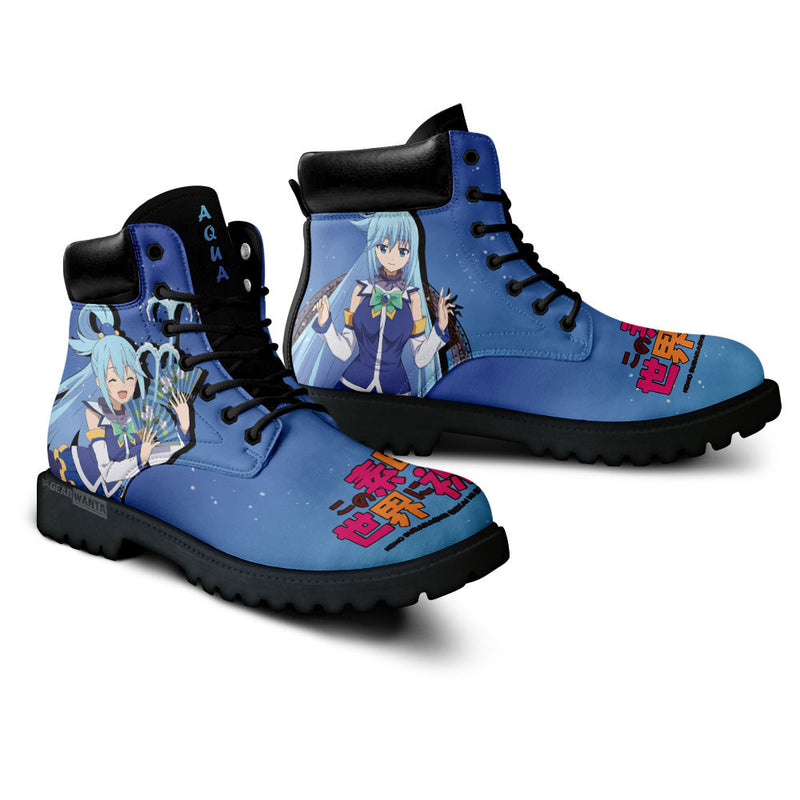 KonoSuba Aqua Boots Shoes Anime Custom MV0711