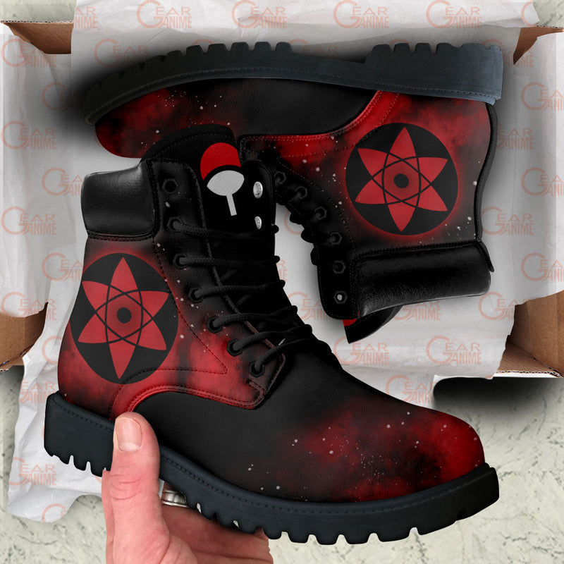 Sasuke Uchiha Mangekyo Sharingan Boots Shoes Anime Custom MV1511