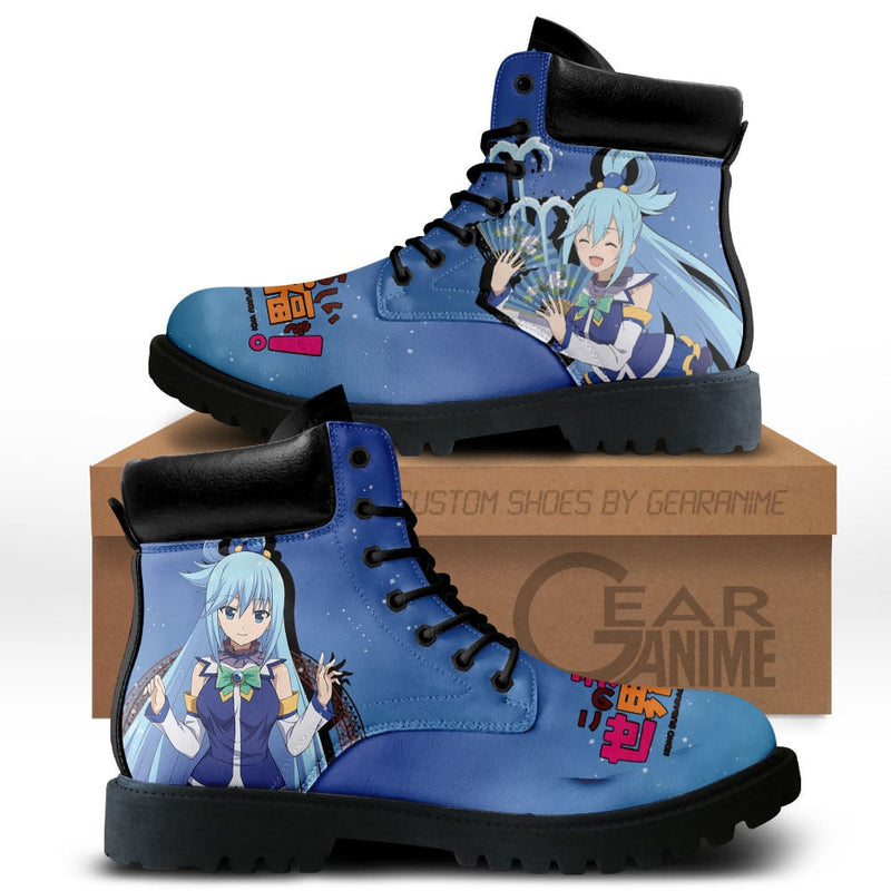 KonoSuba Aqua Boots Shoes Anime Custom MV0711