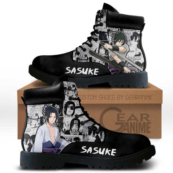 Sasuke Uchiha Boots Shoes Anime Custom NTT051