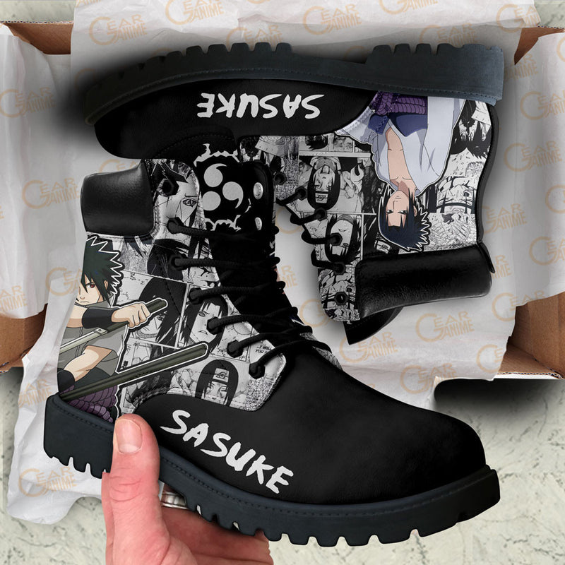 Sasuke Uchiha Boots Shoes Anime Custom NTT051