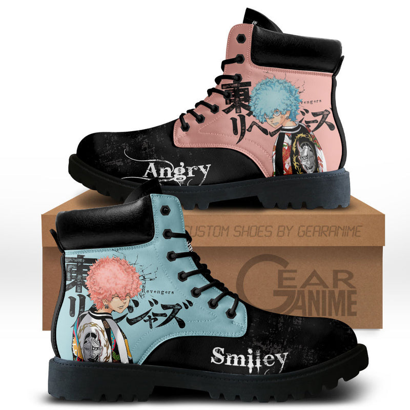 Smiley and Angry Boots Shoes Anime Custom MV1110