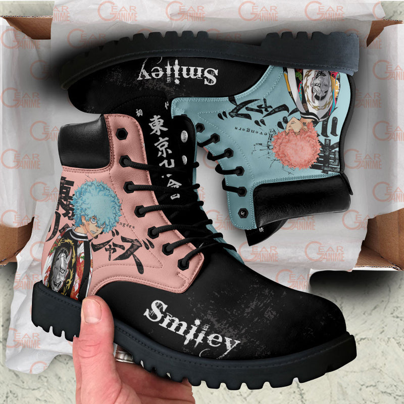 Smiley and Angry Boots Shoes Anime Custom MV1110