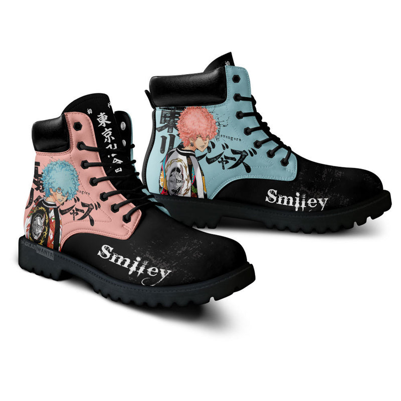 Smiley and Angry Boots Shoes Anime Custom MV1110