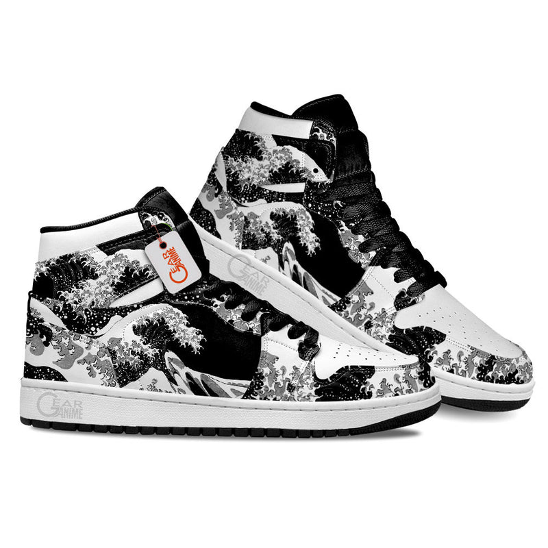 Japanese Kanagawa Wave Black And White J1 Sneakers Anime Shoes