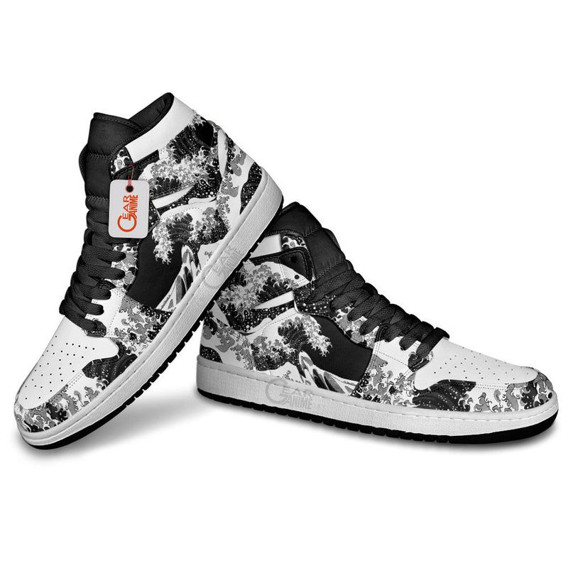 Japanese Kanagawa Wave Black And White J1 Sneakers Anime Shoes