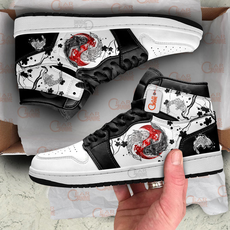 Japanese Yin Yang Koi Fish J1 Sneakers Anime Shoes