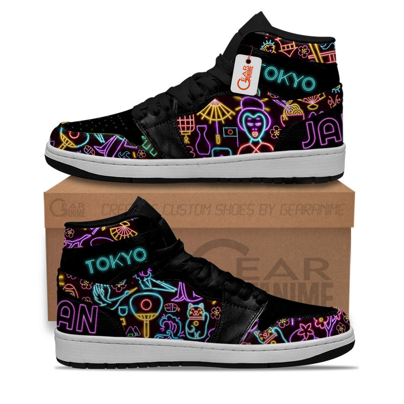 Japanese Tokyo Neon Signs J1 Sneakers Anime Shoes