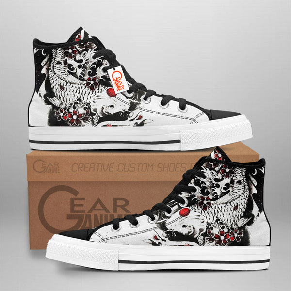 Japanese Koi Fish Tattoo High Top Shoes Anime HA1406